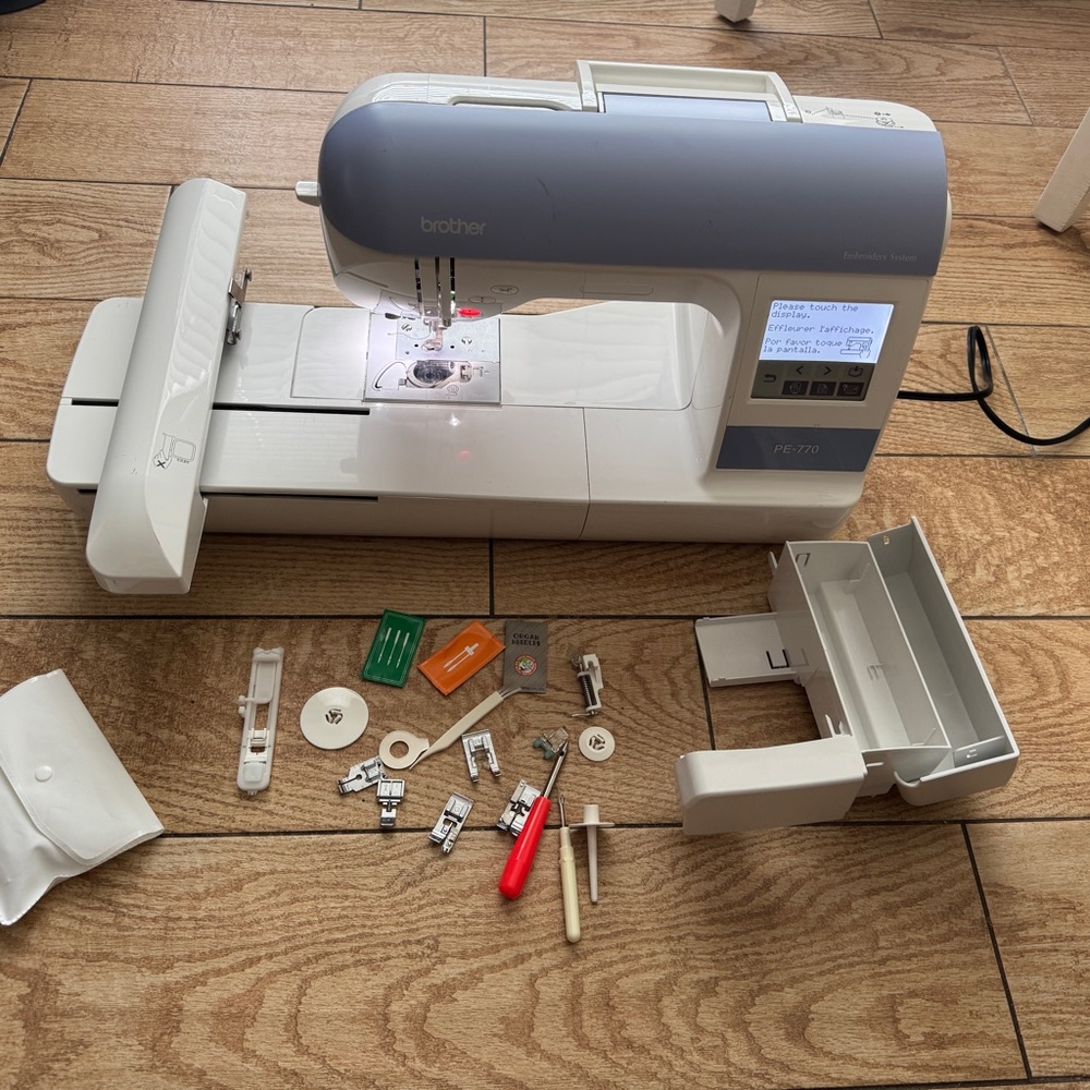 Brother PE-770 White and Blue Embroidery Machine